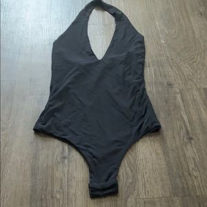Black halter playsuit